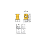 ANHX 16 R-MR Double sided ground inserts with 4 helical positive cutting edges for 90° shouldering - Big-tools Industrial Supply Tools for Metal Cutting